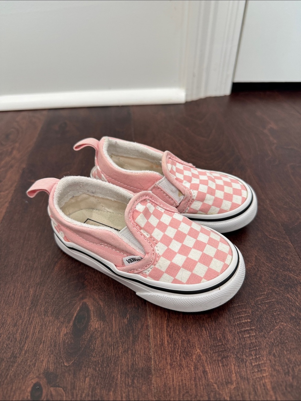 VANS Toddler Girls Pink & White Checker Shoes Casual Sneakers, size 6.5 - Picture 2 of 8